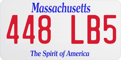 MA license plate 448LB5