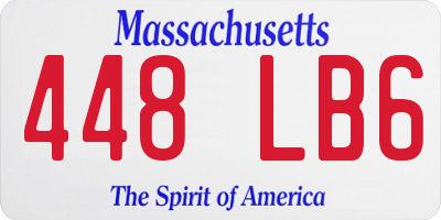 MA license plate 448LB6