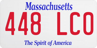 MA license plate 448LC0
