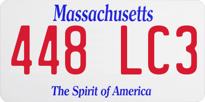 MA license plate 448LC3