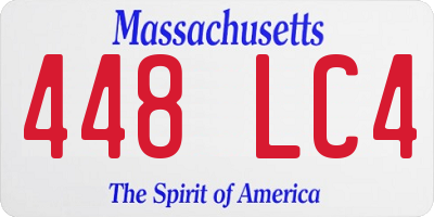 MA license plate 448LC4