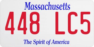 MA license plate 448LC5