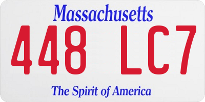 MA license plate 448LC7