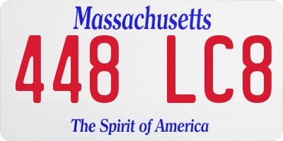 MA license plate 448LC8