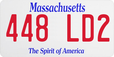 MA license plate 448LD2