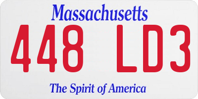 MA license plate 448LD3