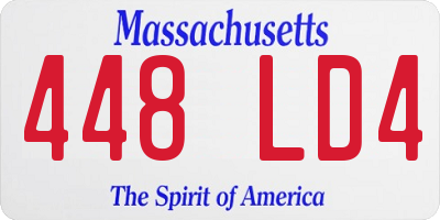 MA license plate 448LD4