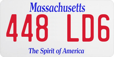 MA license plate 448LD6