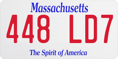 MA license plate 448LD7