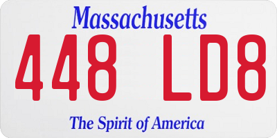 MA license plate 448LD8