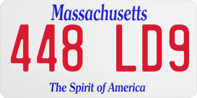 MA license plate 448LD9