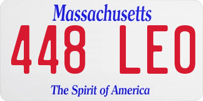 MA license plate 448LE0