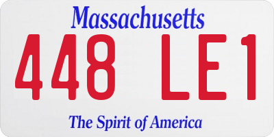 MA license plate 448LE1
