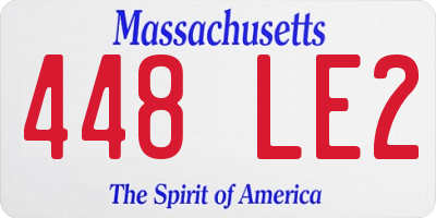 MA license plate 448LE2