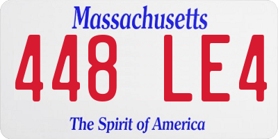 MA license plate 448LE4