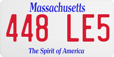 MA license plate 448LE5