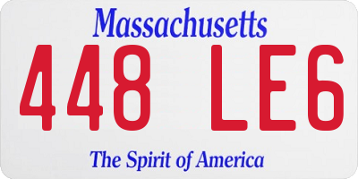MA license plate 448LE6