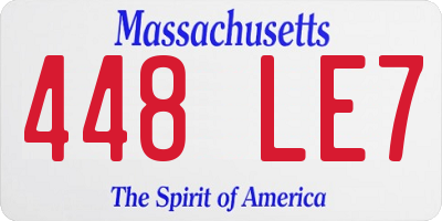 MA license plate 448LE7