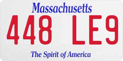 MA license plate 448LE9