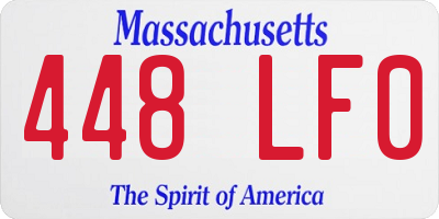 MA license plate 448LF0