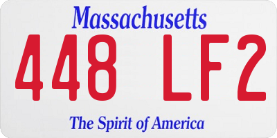 MA license plate 448LF2