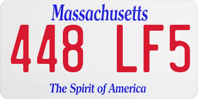 MA license plate 448LF5