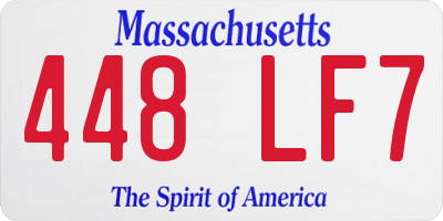 MA license plate 448LF7