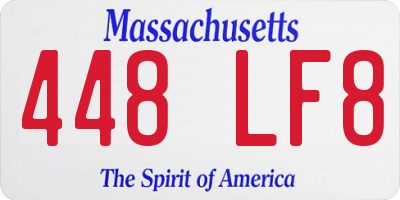 MA license plate 448LF8