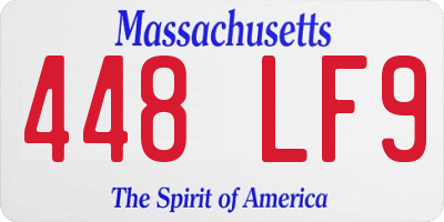 MA license plate 448LF9