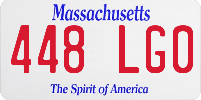 MA license plate 448LG0