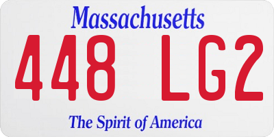 MA license plate 448LG2