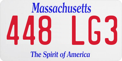MA license plate 448LG3