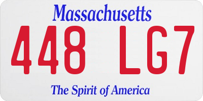 MA license plate 448LG7