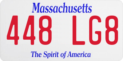 MA license plate 448LG8