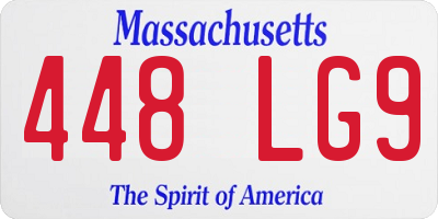 MA license plate 448LG9