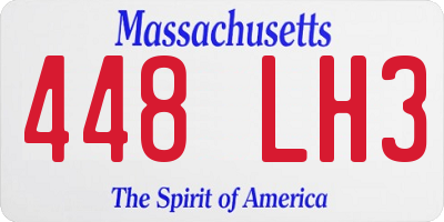 MA license plate 448LH3