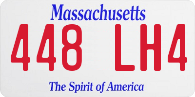 MA license plate 448LH4
