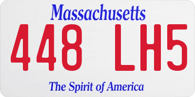 MA license plate 448LH5