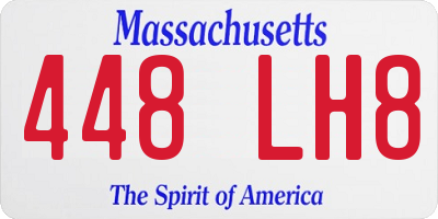 MA license plate 448LH8