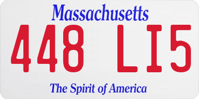 MA license plate 448LI5