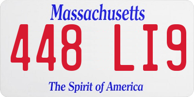 MA license plate 448LI9
