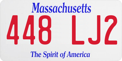 MA license plate 448LJ2