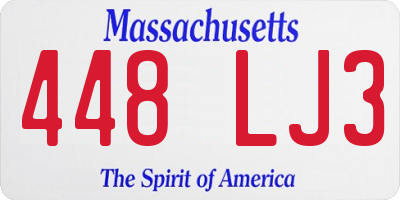 MA license plate 448LJ3