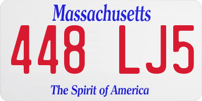 MA license plate 448LJ5