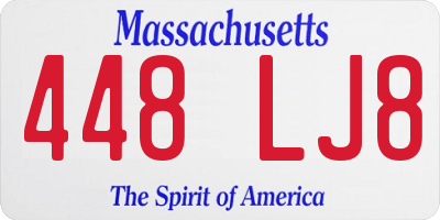 MA license plate 448LJ8