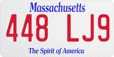 MA license plate 448LJ9