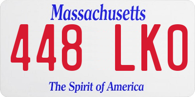 MA license plate 448LK0