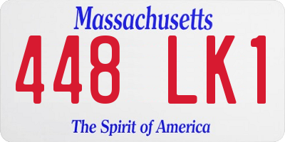 MA license plate 448LK1