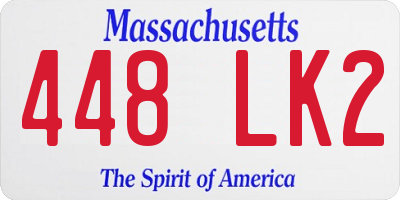 MA license plate 448LK2