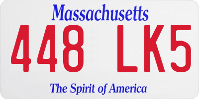 MA license plate 448LK5